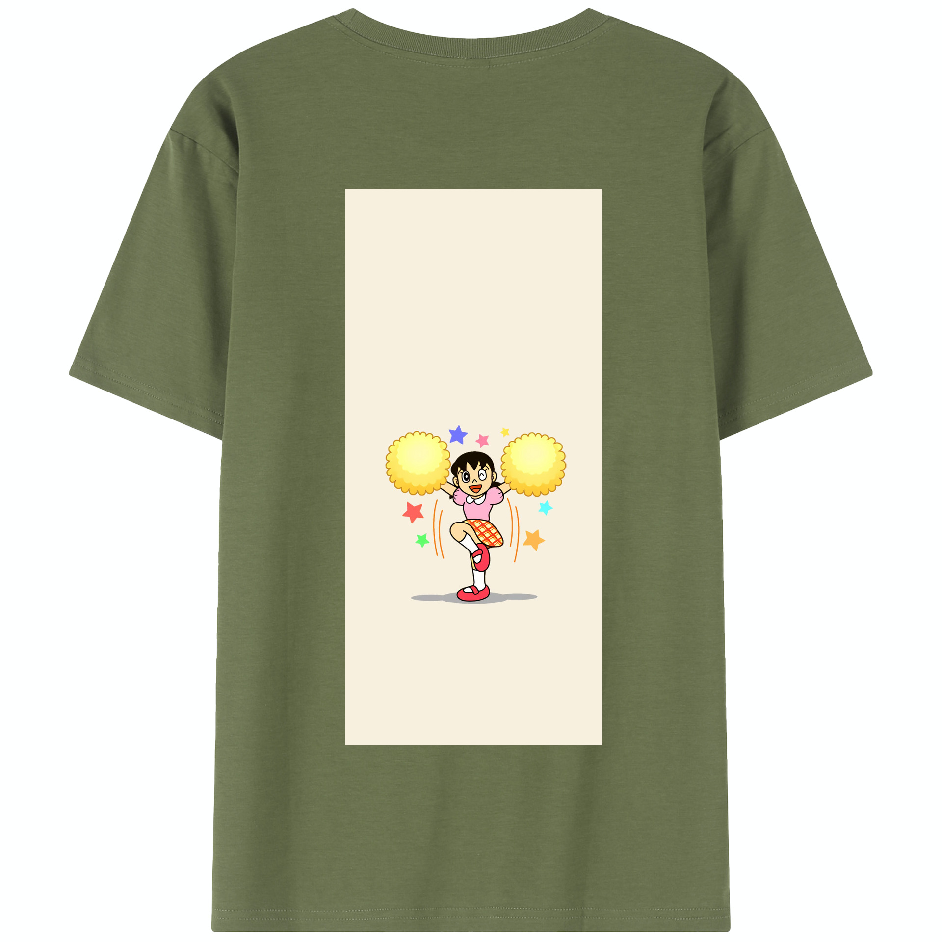 （画像用） ドラえもん みなもと しずか Doraemon Shizuka Minamoto 綿100％半袖Tシャツ（背面プリント）